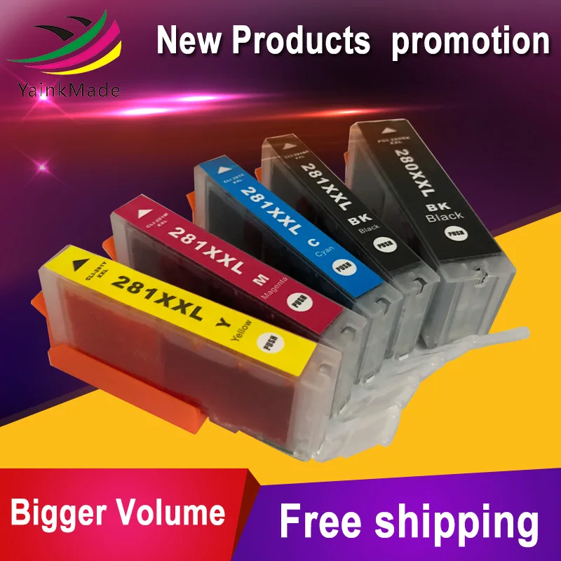 5PK новейший совместимый pgi 280 XXL cli 281 XXL pgi-280 картридж для Canon Pixma TR8520 TS6120 TS8120
5PK новейший совместимый pgi 280 XXL cli 281 XXL pgi-280 картридж для Canon Pixma TR8520 TS6120 TS8120