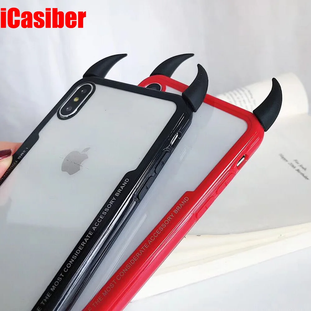 100pcs iCasiber Cool Devil Horn Transparent Acrylic Soft Case For iPhone XS MAX XR X 6 6S 7 8 Plus Protector Phone Cases Coque
100pcs iCasiber Cool Devil Horn Transparent Acrylic Soft Case For iPhone XS MAX XR X 6 6S 7 8 Plus Protector Phone Cases Coque