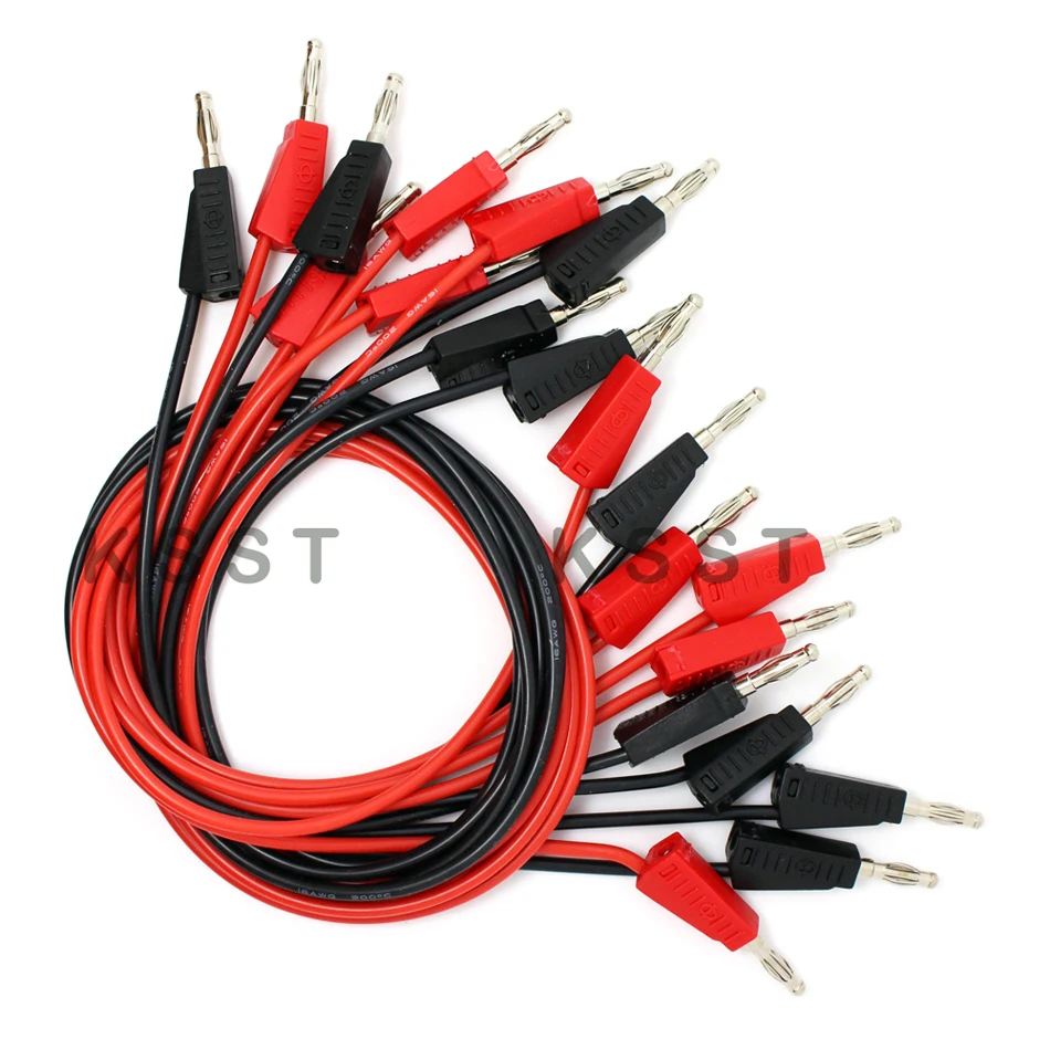 5 черных красных 50 см 1 м TL090 4 мм вилка типа банан 16AWG испытательные выводы