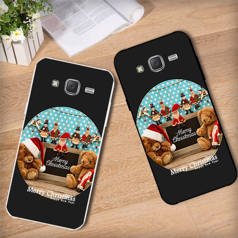 5 0 дюймов для samsung Galaxy J5 2015 случае телефон черный матовый Рождество чехол J5008