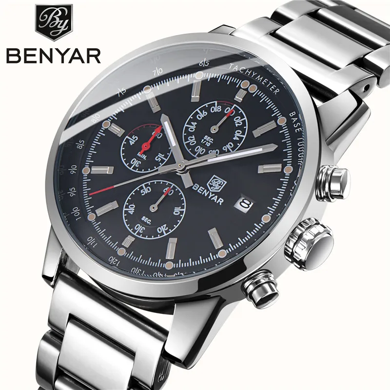 BENYAR Men's Watch /Sport/Fashion/Quartz/Steel Watch Men Wristwatch Top Brand Luxury Watch Men Relogio Masculino Dropshipping
BENYAR Men's Watch /Sport/Fashion/Quartz/Steel Watch Men Wristwatch Top Brand Luxury Watch Men Relogio Masculino Dropshipping