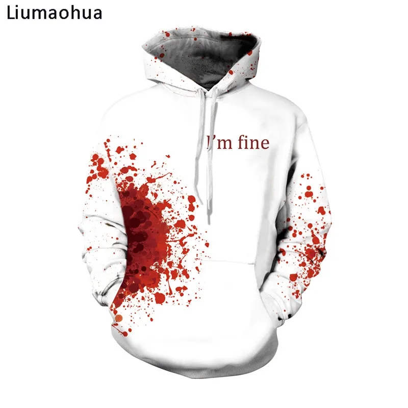 Liumaohua I'm Fine Horror Wound 3d Hoodies Men Women Plus Size Cosplay Sweatshirts Punk Thin Streetwear tops
Liumaohua I'm Fine Horror Wound 3d Hoodies Men Women Plus Size Cosplay Sweatshirts Punk Thin Streetwear tops