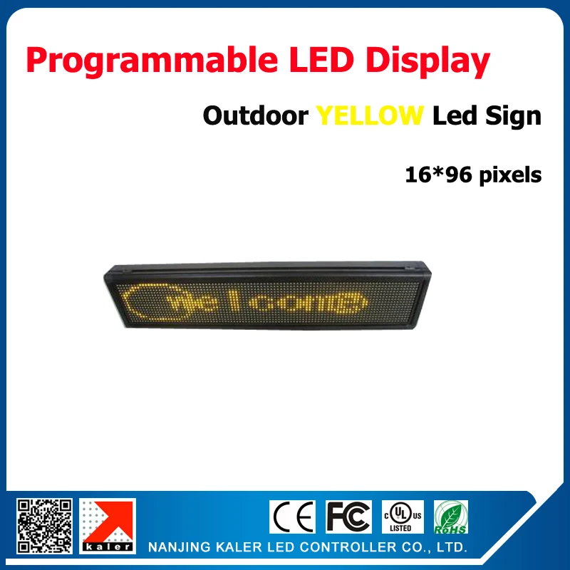 Free shipping outdoor yellow led sign programmable and scrolling message led display p10 16*96 pixel dot matix
Free shipping outdoor yellow led sign programmable and scrolling message led display p10 16*96 pixel dot matix