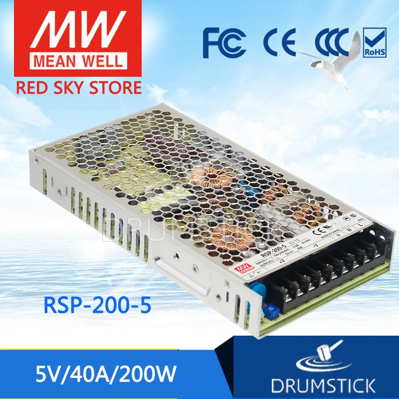 Meanwell RSP 200 5 в 40 А meanwell В Вт Один выход с PFC Функция питания|5v 40a|5v 200wmean well 5v |