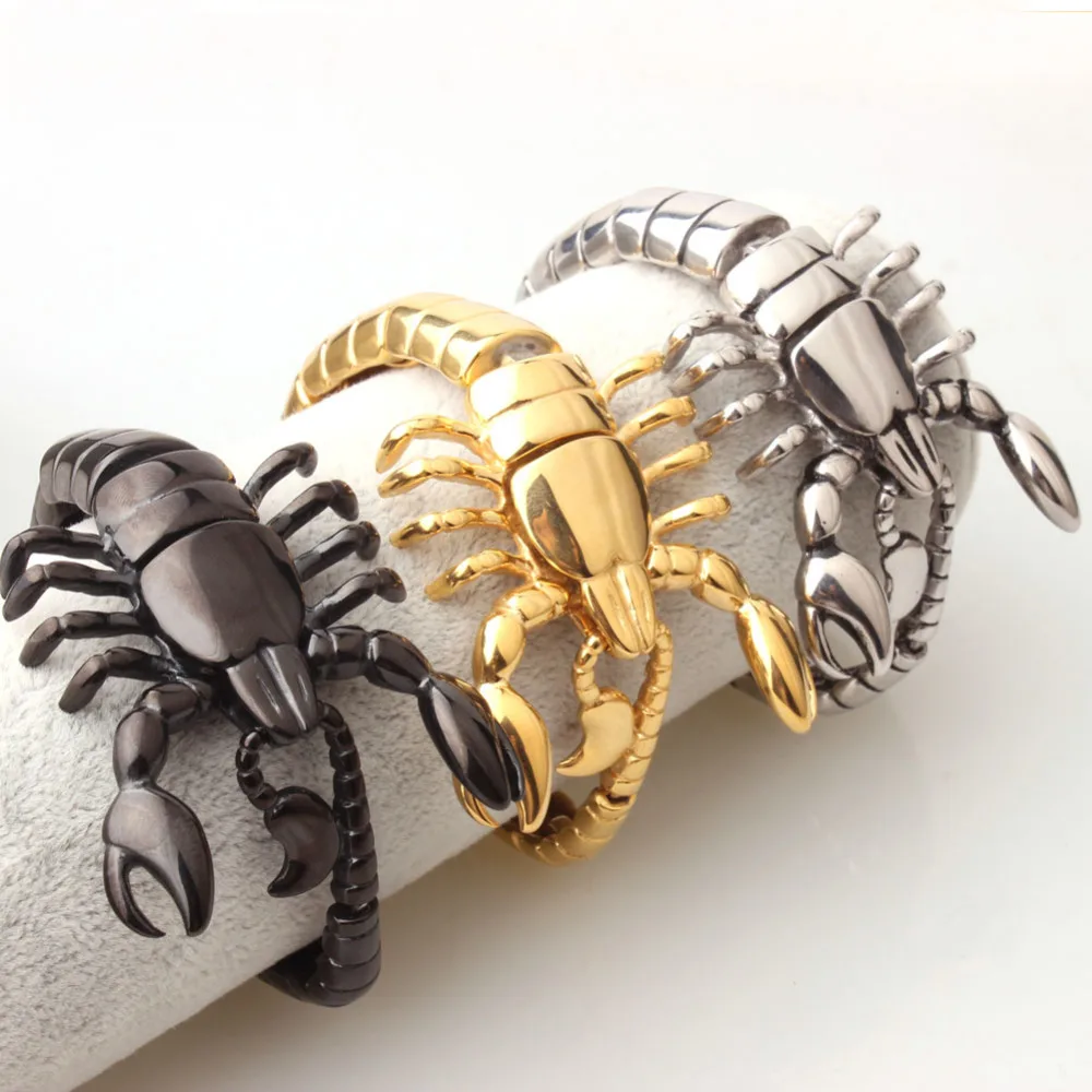 Mens' Cool Jewelry Silver/Gold/Black Stainless Steel Animal Scorpion Bangle Bracelet 8.26"
Mens' Cool Jewelry Silver/Gold/Black Stainless Steel Animal Scorpion Bangle Bracelet 8.26"