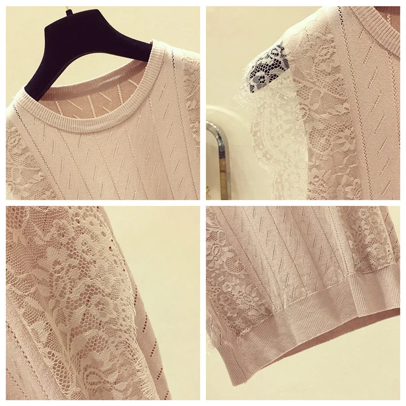 Lace Stitching Sleeveless Knitted Vest Summer Top Soft Bottoming T Shirt Women O-Neck Knitwear White Black Tee Shirt Femme C4484
Lace Stitching Sleeveless Knitted Vest Summer Top Soft Bottoming T Shirt Women O-Neck Knitwear White Black Tee Shirt Femme C4484