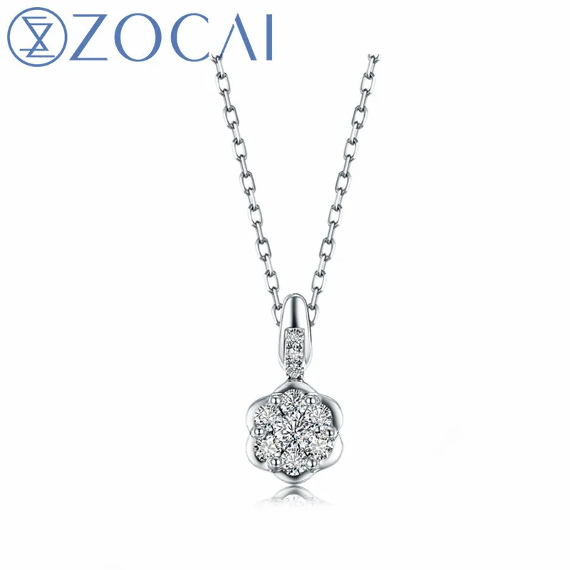 ZOCAI Brand Diamond Necklace Real certified 0.11 CT Diamond 18K gold pendant with 925 silver chain as gift
ZOCAI Brand Diamond Necklace Real certified 0.11 CT Diamond 18K gold pendant with 925 silver chain as gift