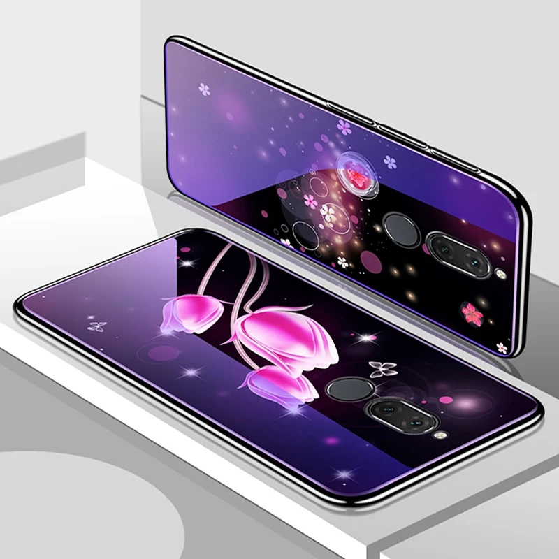 Чехол для Huawei mate 10 lite чехол из синего закаленного стекла задняя крышка mate10 чехлы