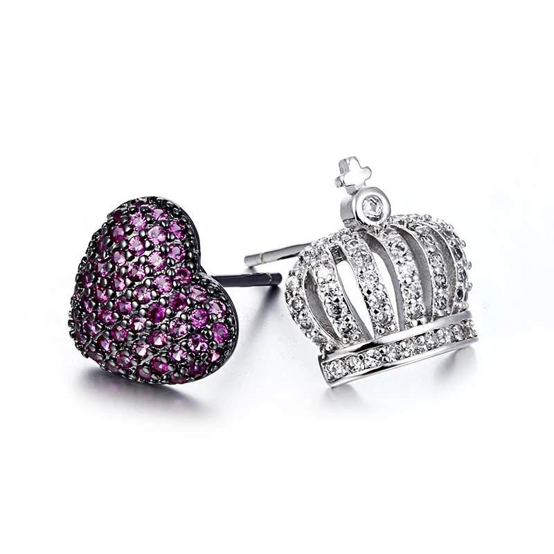 100% 925 sterling silver fashion asymmetry love heart crown crystal ladies`stud earrings jewelry Anti allergy Christmas gift
100% 925 sterling silver fashion asymmetry love heart crown crystal ladies`stud earrings jewelry Anti allergy Christmas gift