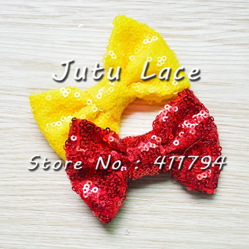 150 pcs/ lot 8cm'' Sequin headband bows Messy bow Bows For DIY for hair apparel accessories headwear | Аксессуары для