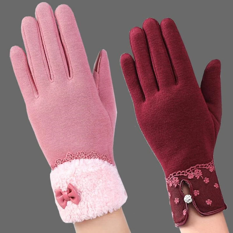 YSDCNHI Full Finger Gloves Lace Bowknot Female Warm Women Winter Mittens Female Ladies Girls Cotton Glove Outdoor
YSDCNHI Full Finger Gloves Lace Bowknot Female Warm Women Winter Mittens Female Ladies Girls Cotton Glove Outdoor