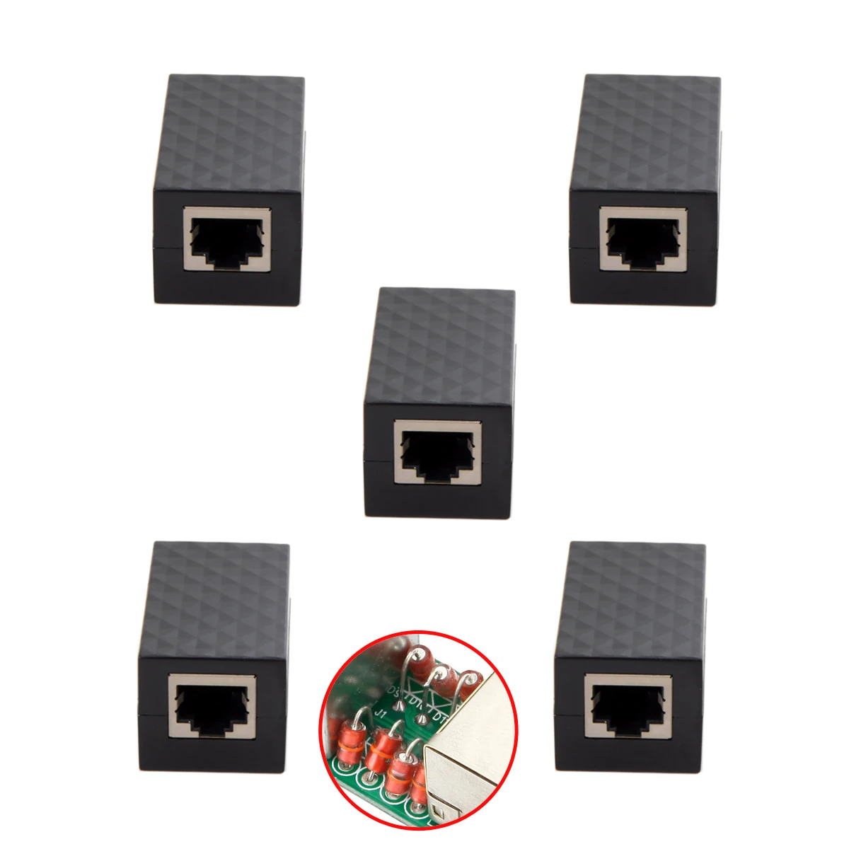 Jimier CY 5pcs/lot Lightning Protection RJ45 UTP STP CAT6 CAT5e Female to Female Network Lan Adapter Extender
Jimier CY 5pcs/lot Lightning Protection RJ45 UTP STP CAT6 CAT5e Female to Female Network Lan Adapter Extender