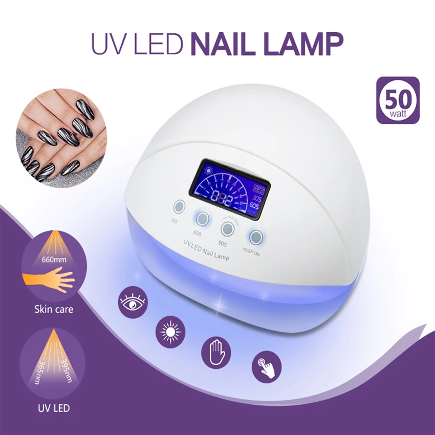 50W Nail Dryer SUN UV Lamp Nail LED Lamp Nail UV Manicure With LCD Timers For Nail Dryer Gel Polish Automatic Sensing
50W Nail Dryer SUN UV Lamp Nail LED Lamp Nail UV Manicure With LCD Timers For Nail Dryer Gel Polish Automatic Sensing