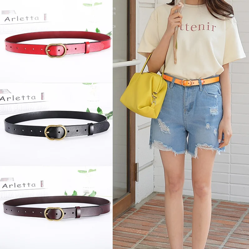 Luxury Women's Belt with Golden Pin Buckles Designer Ladies Cowhide Belt Retro Fashion Thin Skinny Belt Quality Woman Strap
Luxury Women's Belt with Golden Pin Buckles Designer Ladies Cowhide Belt Retro Fashion Thin Skinny Belt Quality Woman Strap