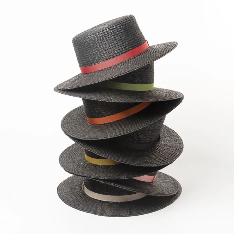 Wholesale Black Women Beach Hat Ribbon Band Boater Hat Wide Brim Summer Sun Beach Hats Wheat Straw Cap Kentucky Derby Hat
Wholesale Black Women Beach Hat Ribbon Band Boater Hat Wide Brim Summer Sun Beach Hats Wheat Straw Cap Kentucky Derby Hat