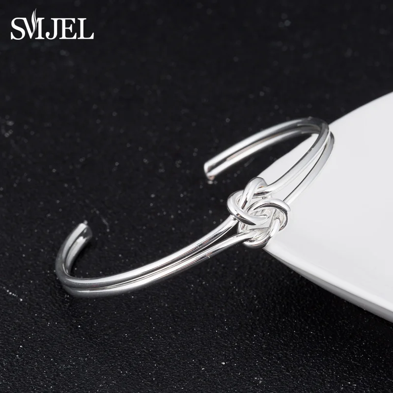 SMJEL New Trendy Double Knot Bangle Bracelet For Women Wedding Metal Jewelry Lover Bangle Bridal Armband Gifts Pulseiras
SMJEL New Trendy Double Knot Bangle Bracelet For Women Wedding Metal Jewelry Lover Bangle Bridal Armband Gifts Pulseiras