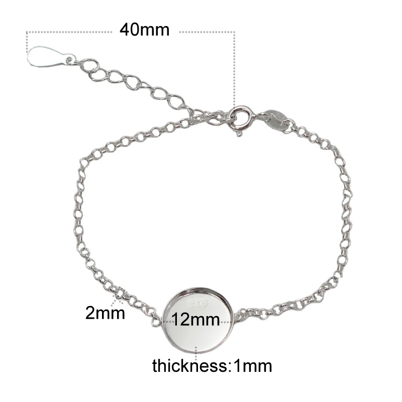 Beadsnice Sterling Silver Adjustable Bracelet Base Settings 12mm Bezel Blank 39519 | Украшения и аксессуары