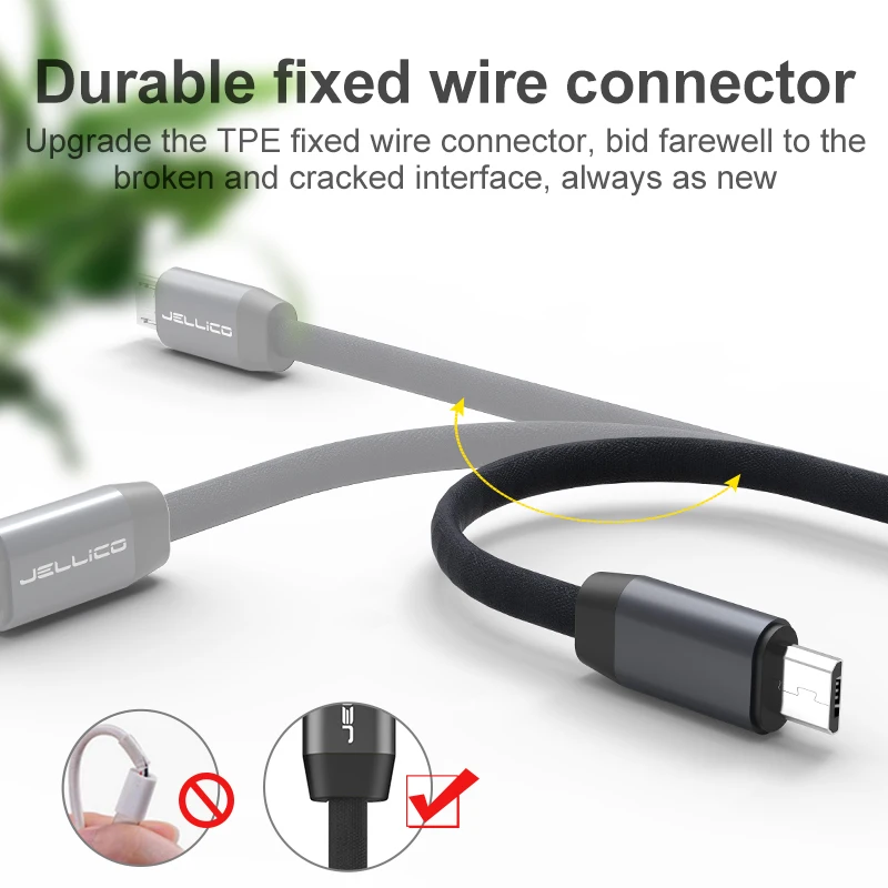 Jellico 10 шт. микро USB кабель для синхронизации данных зарядный Samsung Huawei Xiaomi мобильный