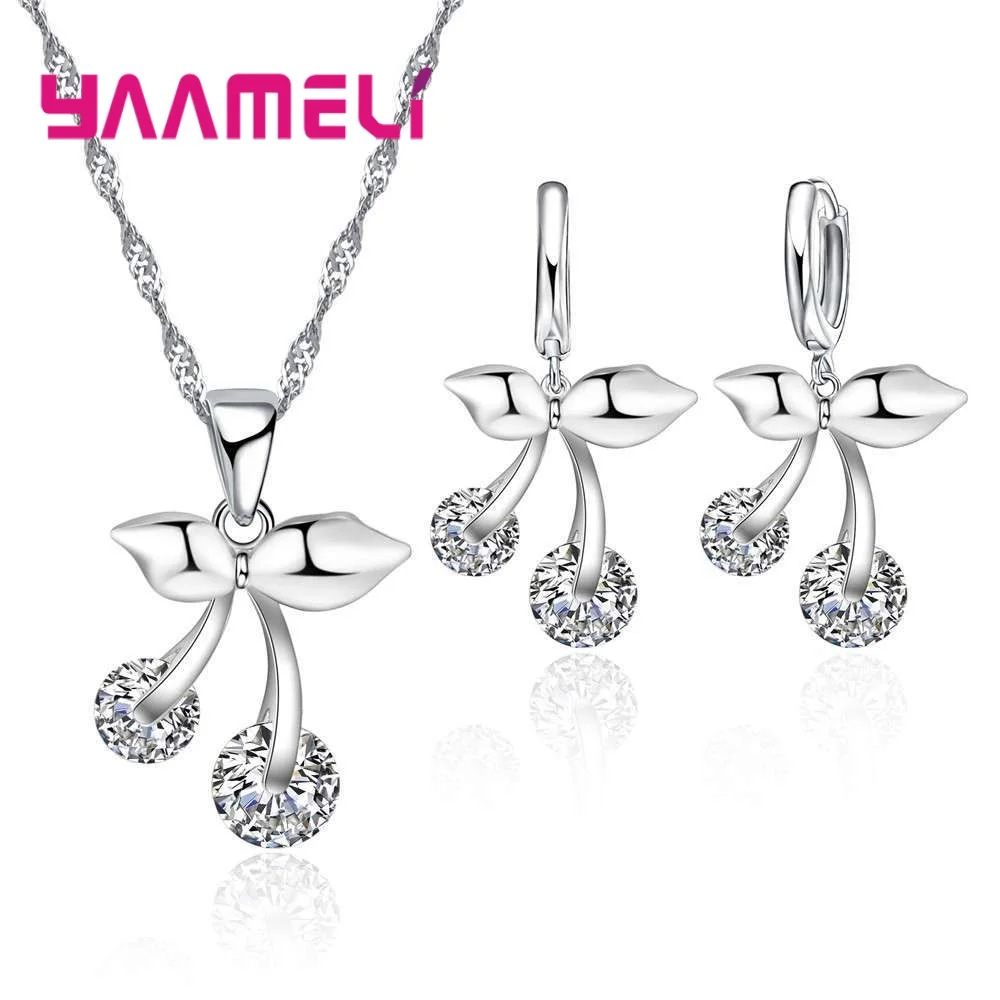 New Arrival 925 Sterling SilverClear Cubic Zircon Cute Cherry Pendant Women Jewelry Sets Wholesale For Kids Gift
New Arrival 925 Sterling SilverClear Cubic Zircon Cute Cherry Pendant Women Jewelry Sets Wholesale For Kids Gift
