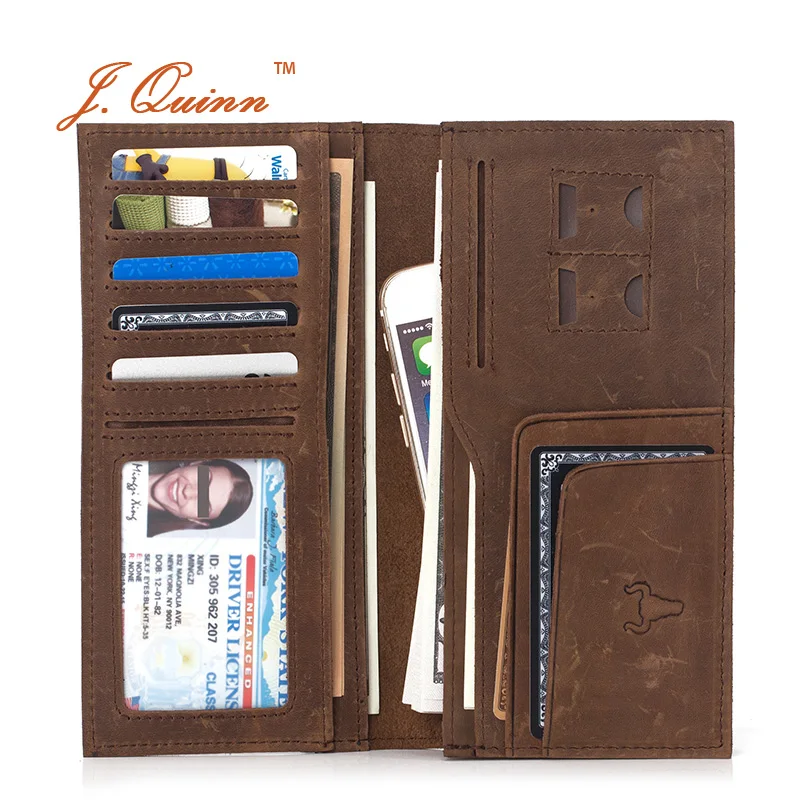 J.Quinn Mens Large Real Leather Wallets New High Quality Genuine Leather Brown Bifold Soft Long Cowhide Men Wallet Purse Coin
J.Quinn Mens Large Real Leather Wallets New High Quality Genuine Leather Brown Bifold Soft Long Cowhide Men Wallet Purse Coin