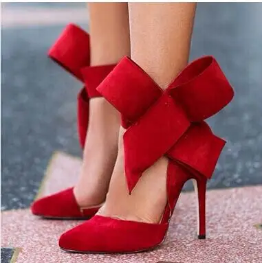 Plus Size 13 Big Bowtie Suede Leather Pointy High Heel Sandals Women 12cm Heeled Gladiator Pointed toe Sandal shoes woman Drop S
Plus Size 13 Big Bowtie Suede Leather Pointy High Heel Sandals Women 12cm Heeled Gladiator Pointed toe Sandal shoes woman Drop S