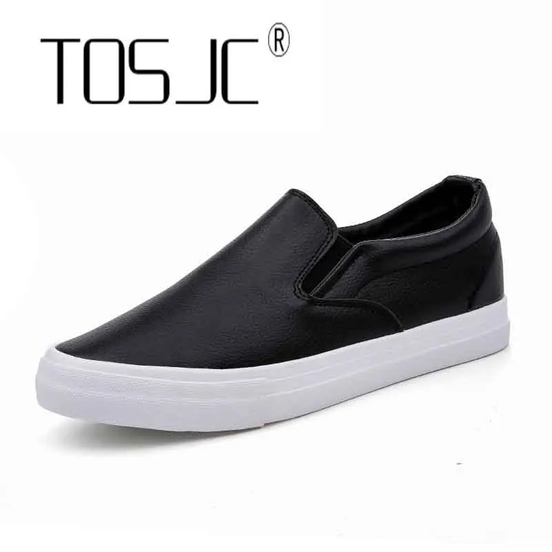 TOSJC Slip-On белый Для мужчин парусиновая обувь из мягкой кожи Удобные скейт