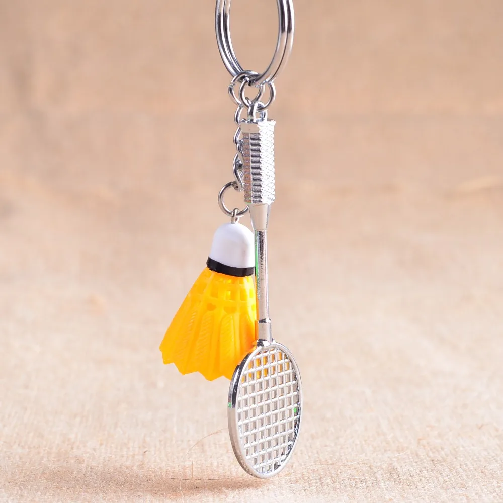 FREE shipping by DHL Newest Mini Badminton Keychains Racket Keyrings for Sports Gifts
