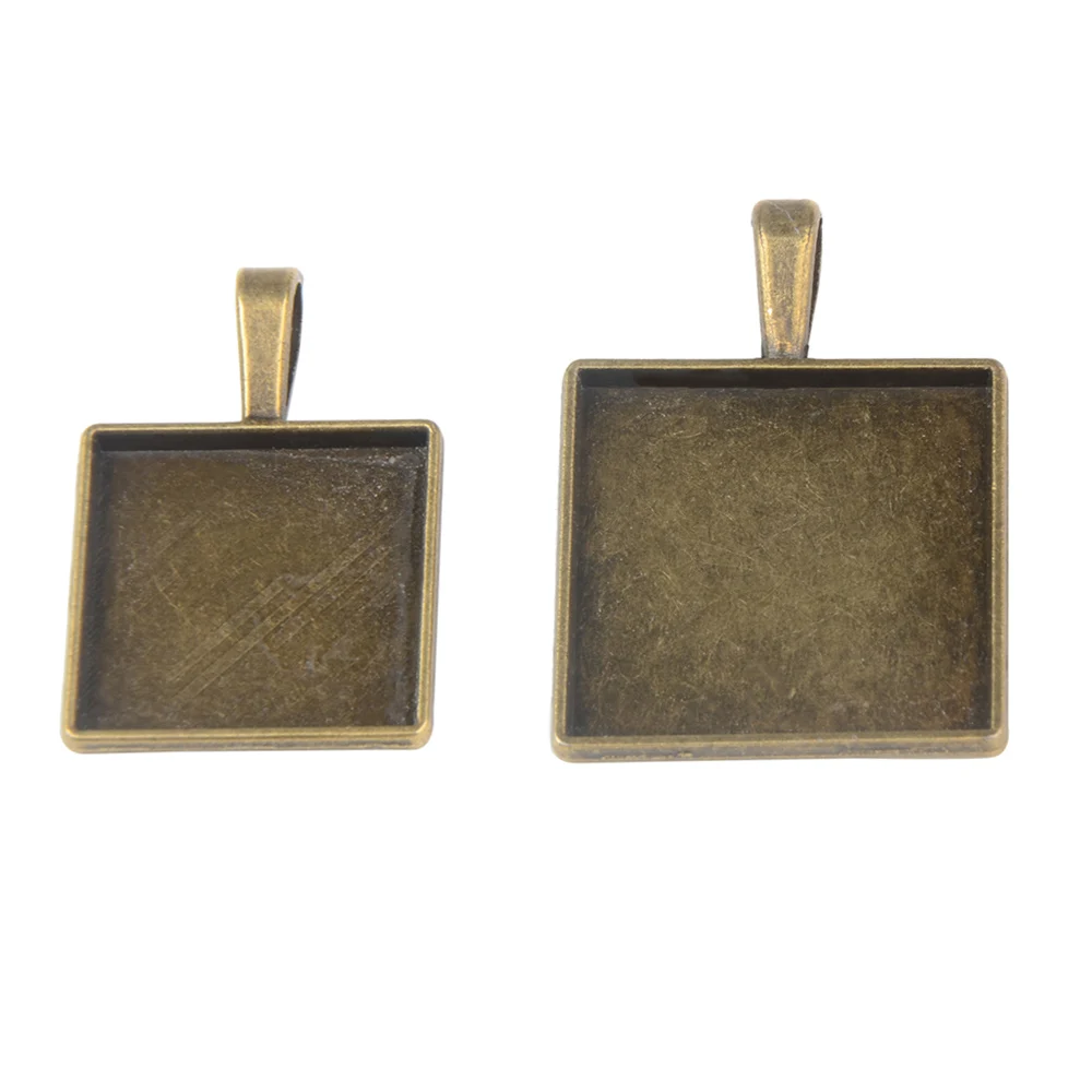 LFPU 20mm 25mm Square Cabochons Base Settings Antique Bronze Pendant Bezel Tray For DIY Glass Cabochon Necklace Making
LFPU 20mm 25mm Square Cabochons Base Settings Antique Bronze Pendant Bezel Tray For DIY Glass Cabochon Necklace Making
