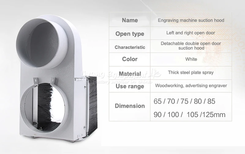 Деревообрабатывающий ЧПУ гравер с двойной открытой дверью всасывающий колпачок