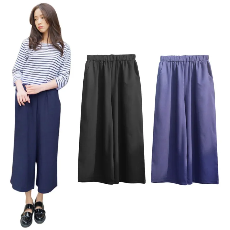 Summer Women Wide Leg Pants Elastic Waist Ankle-Length Trousers Loose Casual Pants Plus Size 5XL Fashion 2017
Summer Women Wide Leg Pants Elastic Waist Ankle-Length Trousers Loose Casual Pants Plus Size 5XL Fashion 2017