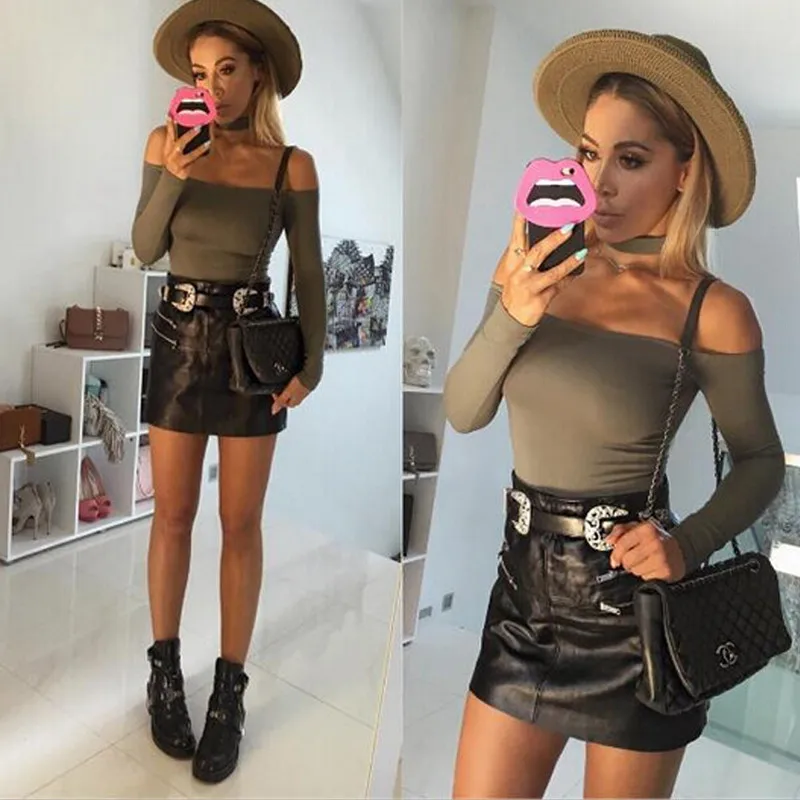 Sexy Choker High Neck Women Bodysuit 2017 Autumn Slash Neck Long Sleeve Elegant Off Shoulder Femme Casual Slim Bodycon Jumpsuit
Sexy Choker High Neck Women Bodysuit 2017 Autumn Slash Neck Long Sleeve Elegant Off Shoulder Femme Casual Slim Bodycon Jumpsuit