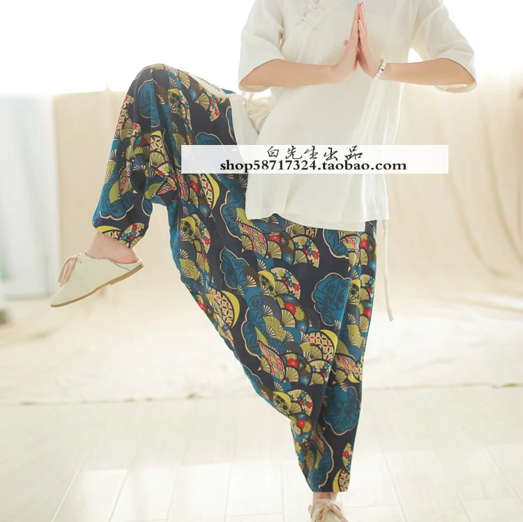 Men Spring Summer Bloomers Male Travel Harem Pants Big Crotch Yoga Trousers Indian Nepal Pants