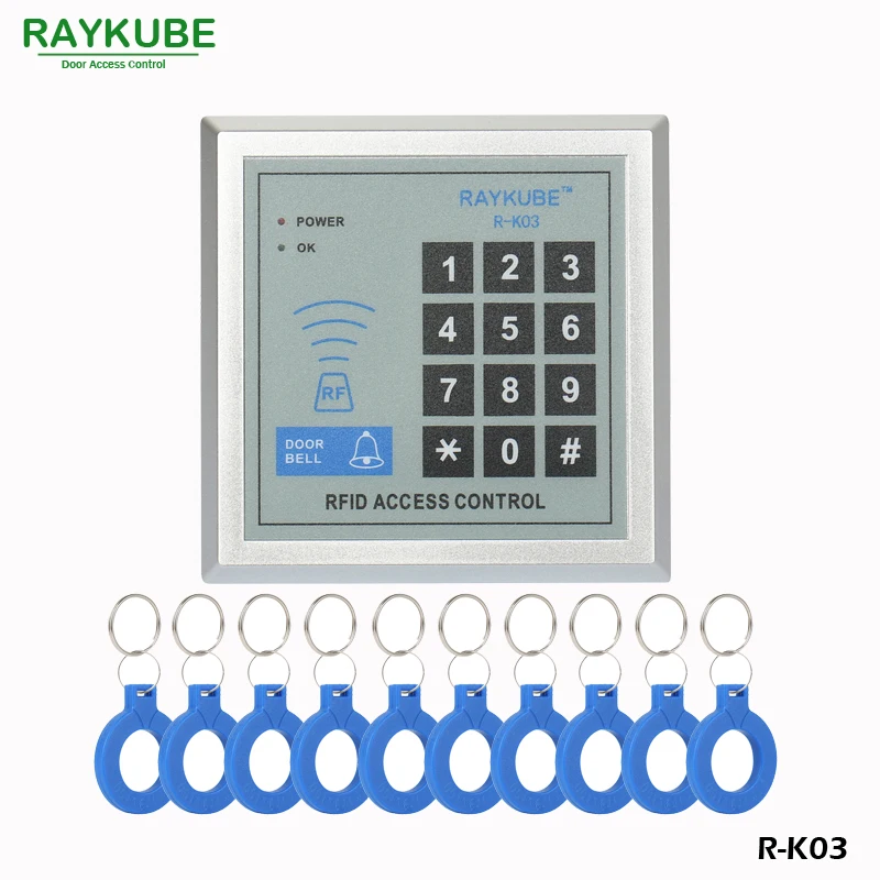 RAYKUBE rfid считыватель с клавиатурой управления доступом дверной замок датчиком