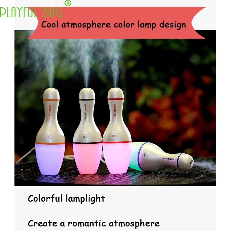 Creative mini bowling bottle model humidifier USB power colorful night light function home creative Toys for children Z69
Creative mini bowling bottle model humidifier USB power colorful night light function home creative Toys for children Z69