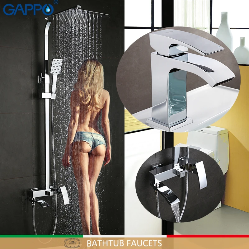 

GAPPO Bathtub Faucets bath tub mixer waterfall shower taps basin faucets basin tap mixer rainfall shower set