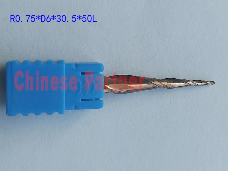 1 шт. R0.75 * D6 * 30,5 * 50L * 2F HRC55 Золотой Вольфрам твердосплавные конические конусные фреза инструмент для дерева
1 шт. R0.75 * D6 * 30,5 * 50L * 2F HRC55 Золотой Вольфрам твердосплавные конические конусные фреза инструмент для дерева