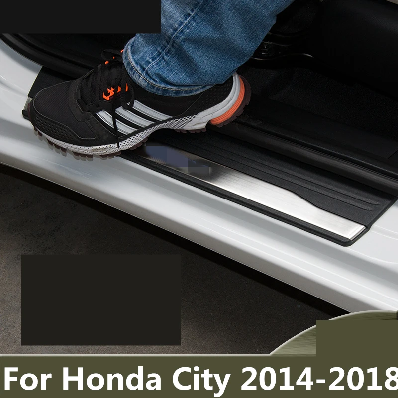 Для Honda City 2014 2018 нержавеющая сталь Боковая дверная Накладка на порог педали