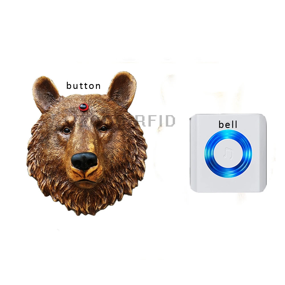 Bear head style Wireless door bell 200M Effective IP44 Waterproof standard doorbell Prevent Signal interference
Bear head style Wireless door bell 200M Effective IP44 Waterproof standard doorbell Prevent Signal interference