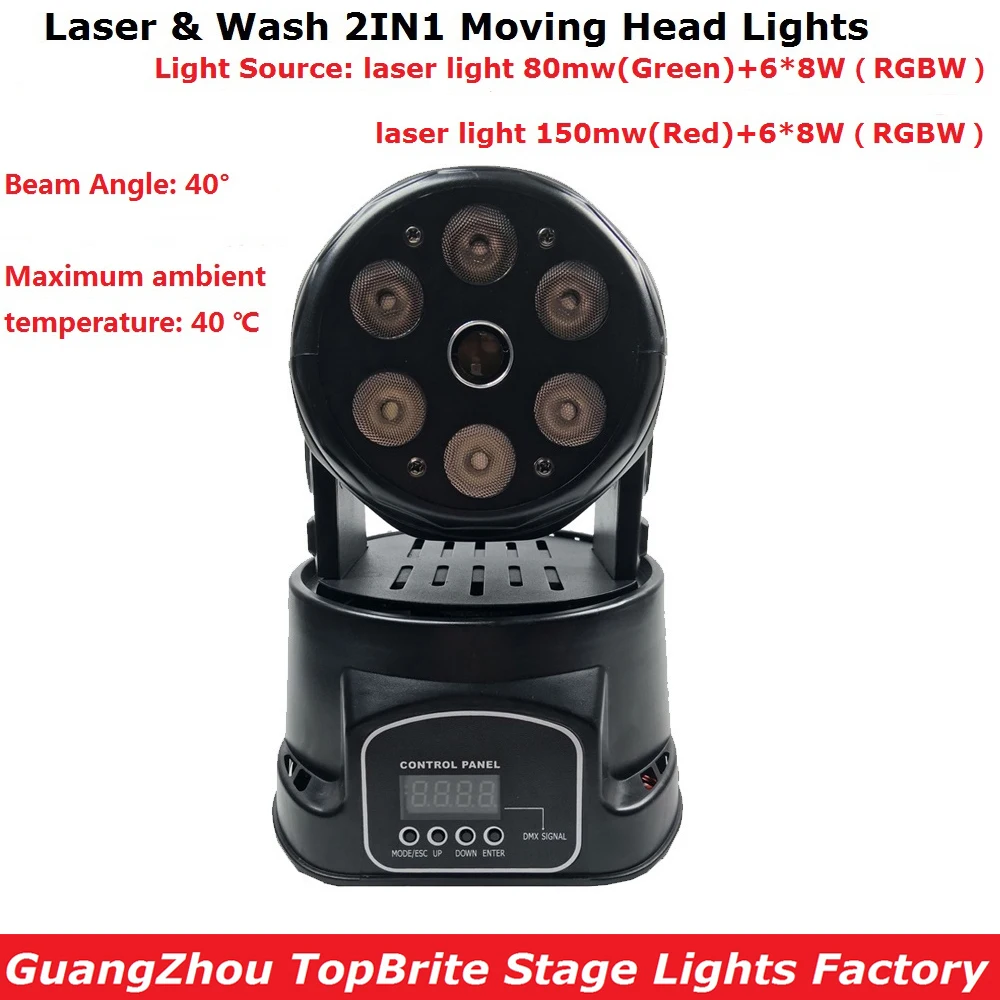 Factory Arrival Dj Lighting 6X8W RGBW Quad Color LED Moving Head Wash Light Hi-Quality Green Color 80mw Moving Head Laser Light
Factory Arrival Dj Lighting 6X8W RGBW Quad Color LED Moving Head Wash Light Hi-Quality Green Color 80mw Moving Head Laser Light