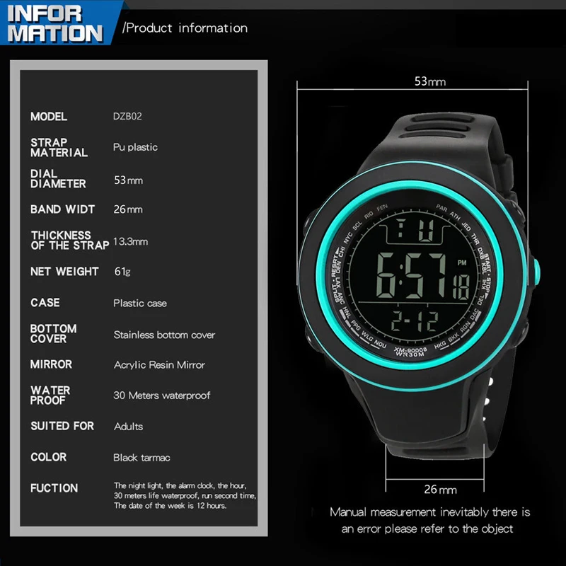 Унисекс спортивные мужские светодиодный часы Ретро цифровой дисплей ДАТА