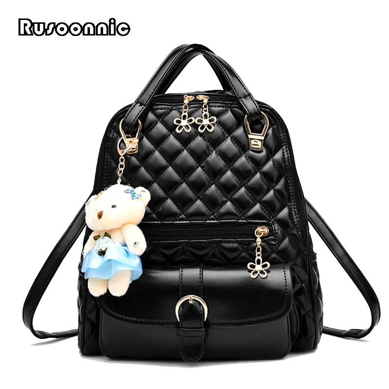 Rusoonnic Backpack Women High Quality Pu Bagpack Mochila Feminina Leather Backpacks Female School Bags mochilas mujer 2017
Rusoonnic Backpack Women High Quality Pu Bagpack Mochila Feminina Leather Backpacks Female School Bags mochilas mujer 2017