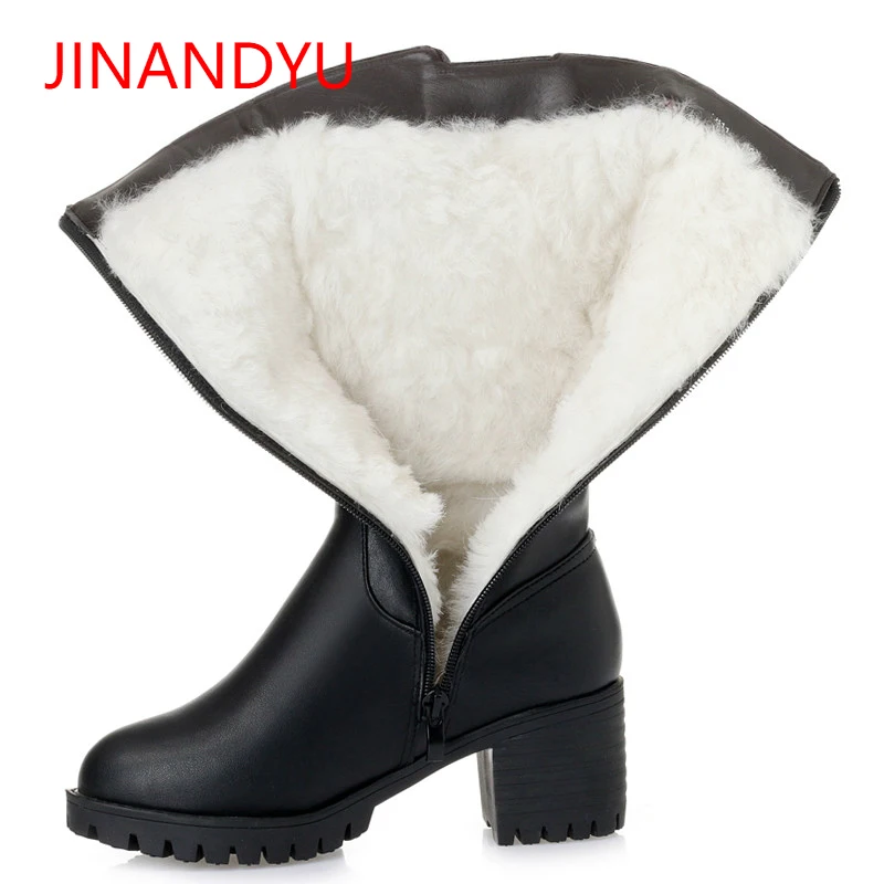 Genuine Leather Snow Boots Women Heeled Boots Platform Boots 2019 High Quality Fashion Non-slip Thick Wool Winter Shoes
Genuine Leather Snow Boots Women Heeled Boots Platform Boots 2019 High Quality Fashion Non-slip Thick Wool Winter Shoes