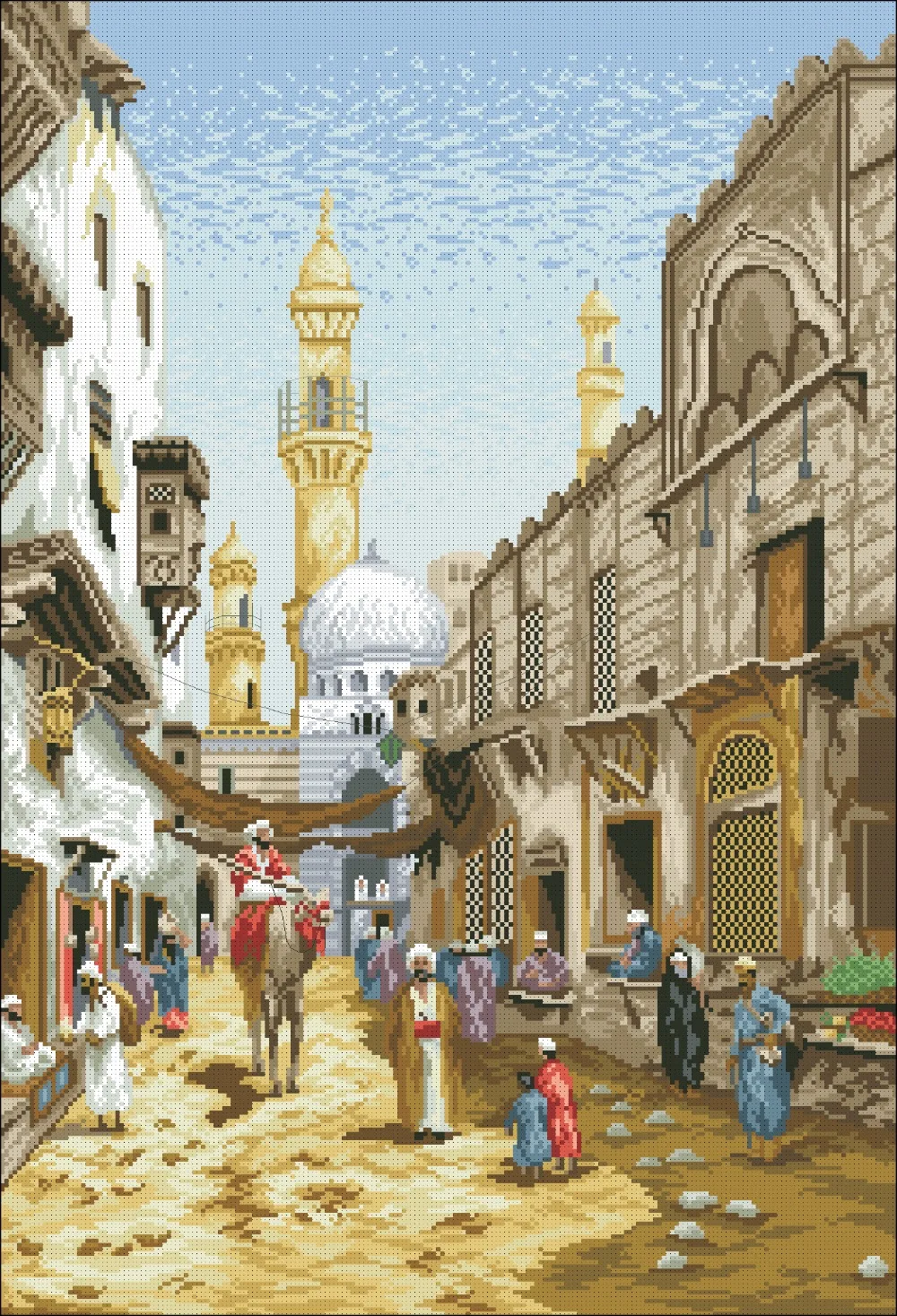 Needlework 14CT 16CT 18CT Cross Stitch, DIY Count Cross Stitch, Embroidery Set, Baghdad Market