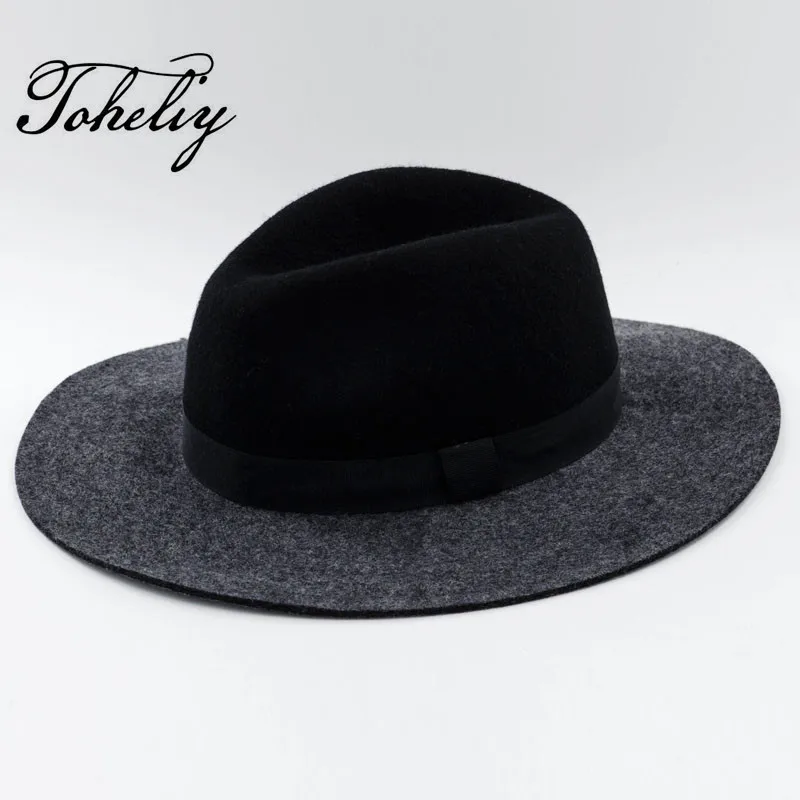 

Осенняя брендовая новая шерстяная шляпа для женщин, фетровая шляпа с широкими полями, Федора, женская шляпа для игры в котелок