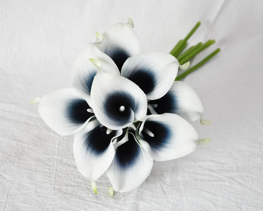 9pcs Navy center Real Touch Artificial Picasso Calla Lilies Flower Arrangement for Wedding Bouquet and Home Decor
9pcs Navy center Real Touch Artificial Picasso Calla Lilies Flower Arrangement for Wedding Bouquet and Home Decor