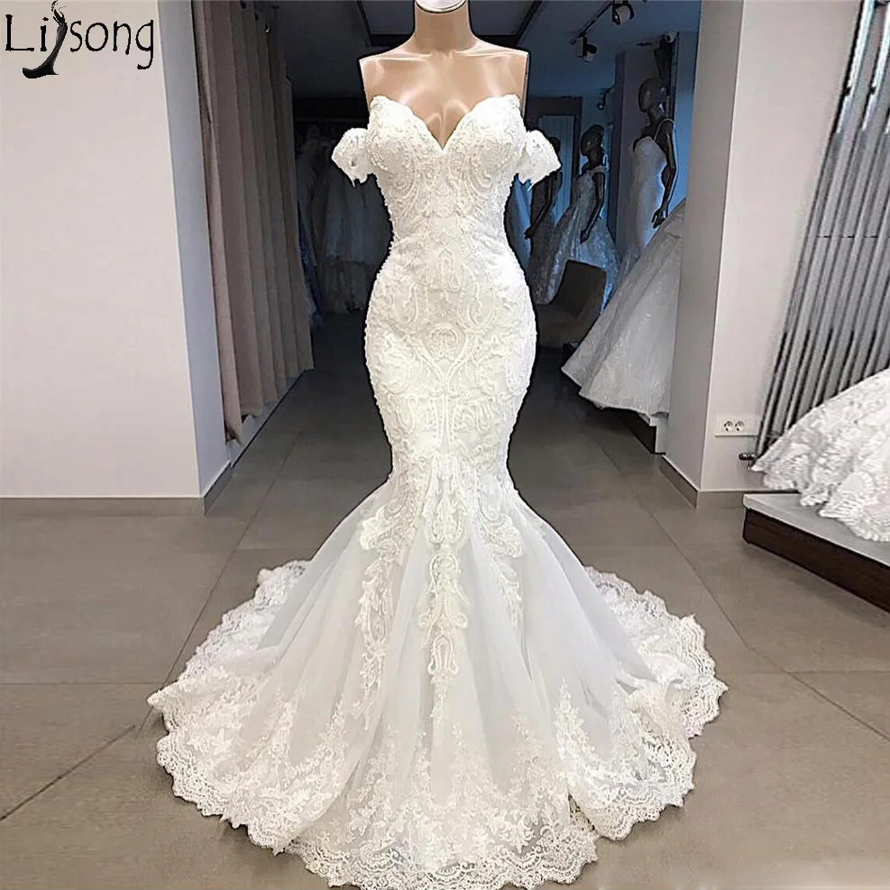 New Arrival Real Image Wedding Dress 2019 Mermaid Sweetheart Off Shoulder Lace Appliqued Beads Bridal Wedding Gowns Custom Made
New Arrival Real Image Wedding Dress 2019 Mermaid Sweetheart Off Shoulder Lace Appliqued Beads Bridal Wedding Gowns Custom Made