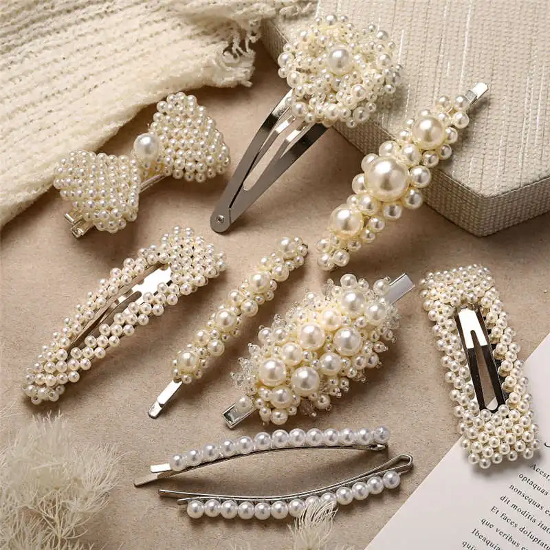 Korean style show simple hair jewelry handmade beaded pearl flower hairpin retro court word clip bangs girl Romatic hair clip
Korean style show simple hair jewelry handmade beaded pearl flower hairpin retro court word clip bangs girl Romatic hair clip
