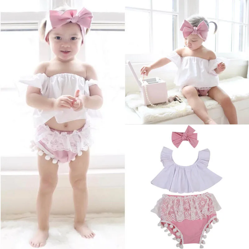 Summer Toddler Baby Girls Ruffle Tops+Lace Shorts+Headband 3Pcs Outfits Set Clothes
Summer Toddler Baby Girls Ruffle Tops+Lace Shorts+Headband 3Pcs Outfits Set Clothes