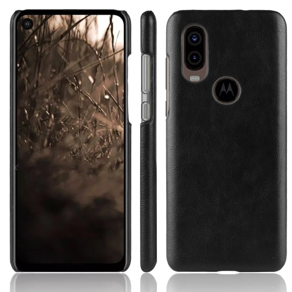 Ретро чехол для телефона из искусственной кожи с узором Личи Motorola One Vision MOTO ONE POWER