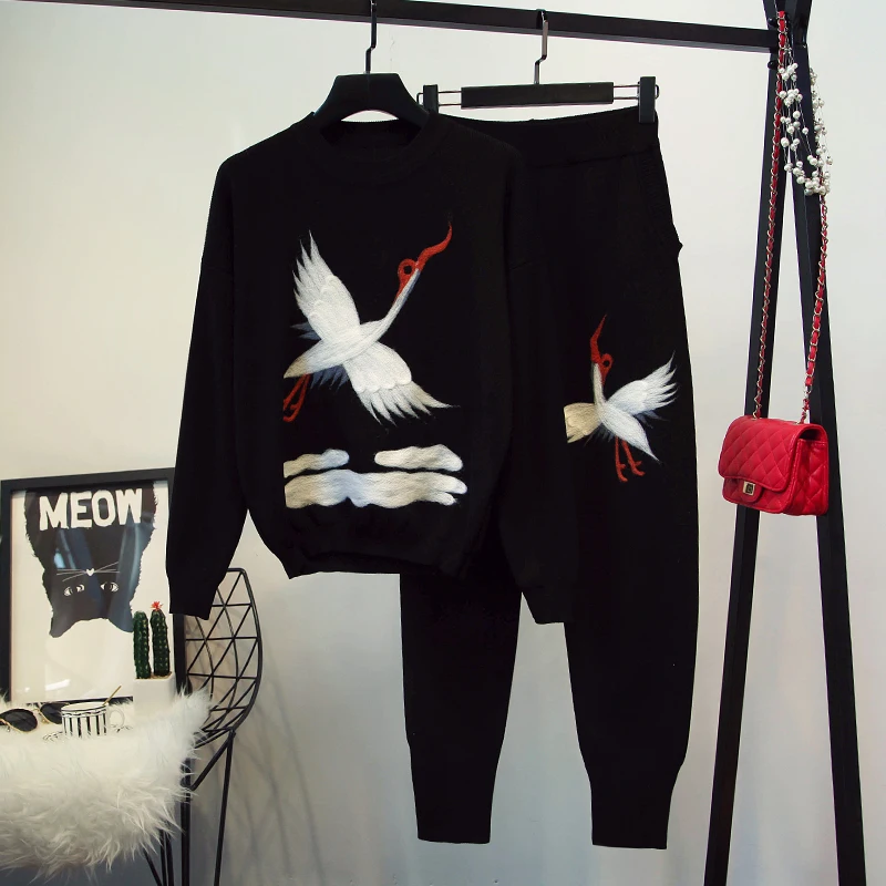 2018 Time-limited Cotton Polyester Full Tracksuits New Women's Winter Knit Sweater Feet Trousers Two-piece Clothing
2018 Time-limited Cotton Polyester Full Tracksuits New Women's Winter Knit Sweater Feet Trousers Two-piece Clothing